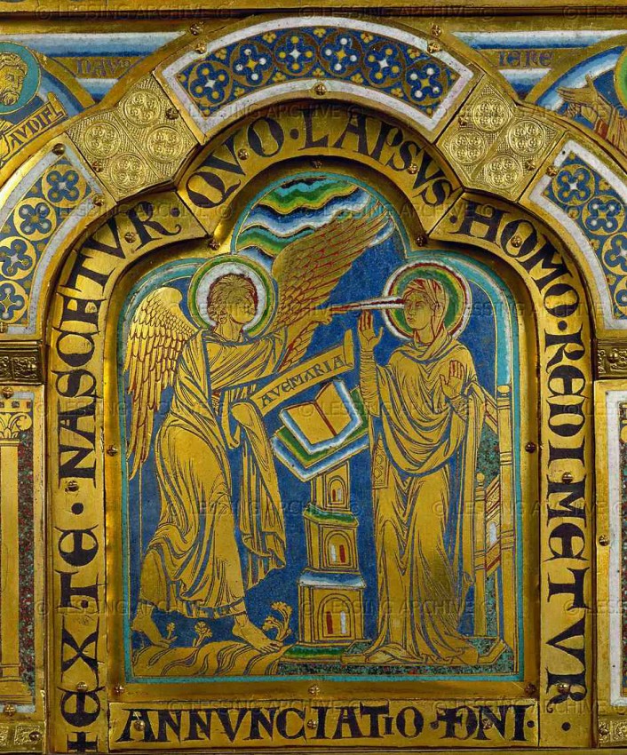 19-Благовещение. Эмаль. Николай Вердунский. 1181 г.